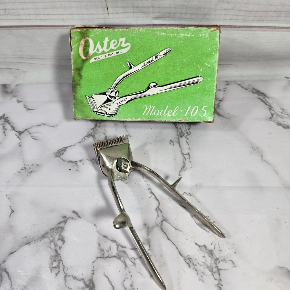 Vintage Oster Hand Hair Clipper Model 105 Size 00 with Original Box‎